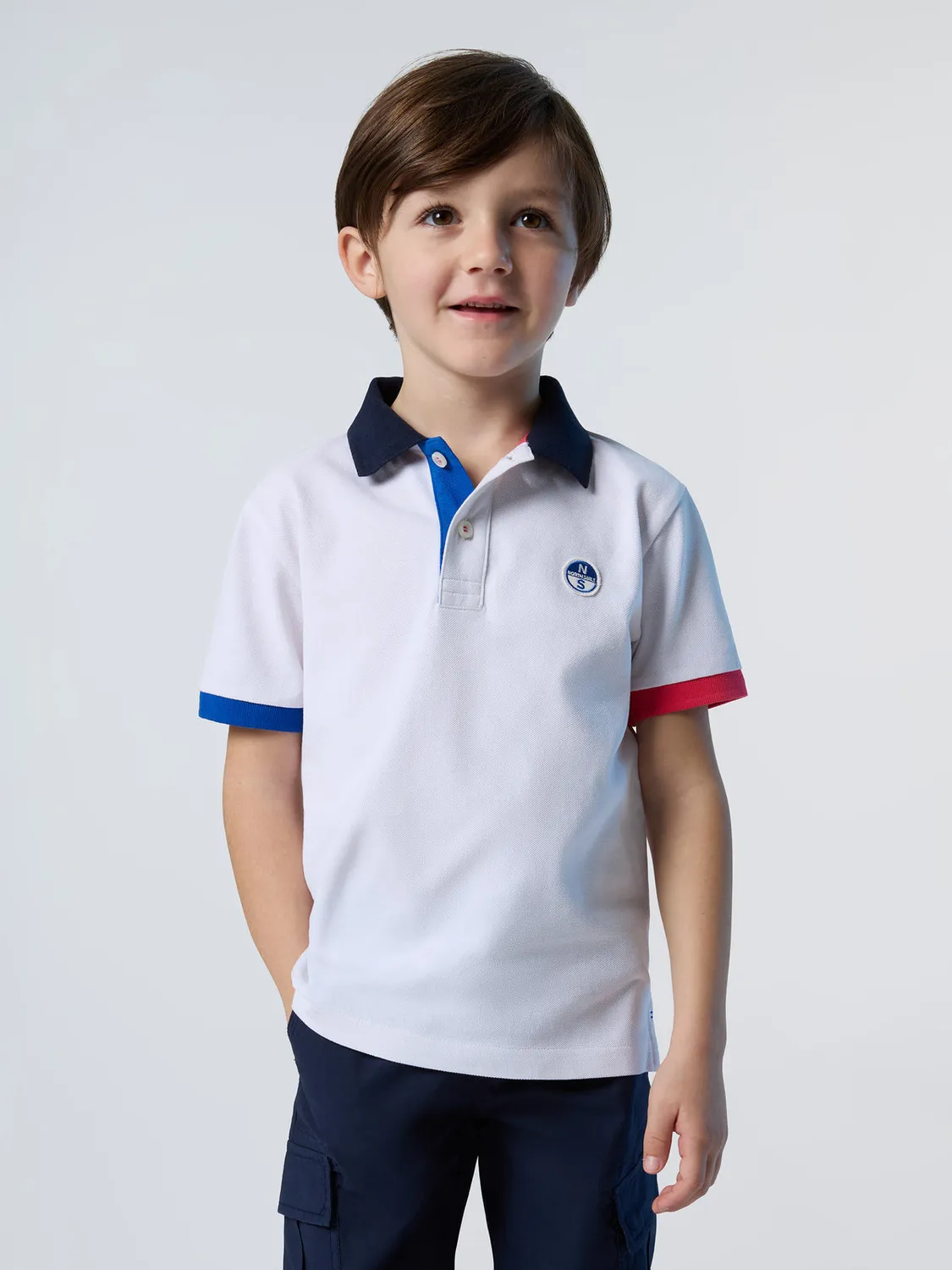 North Sails polo enfant coton bio liserés couleur