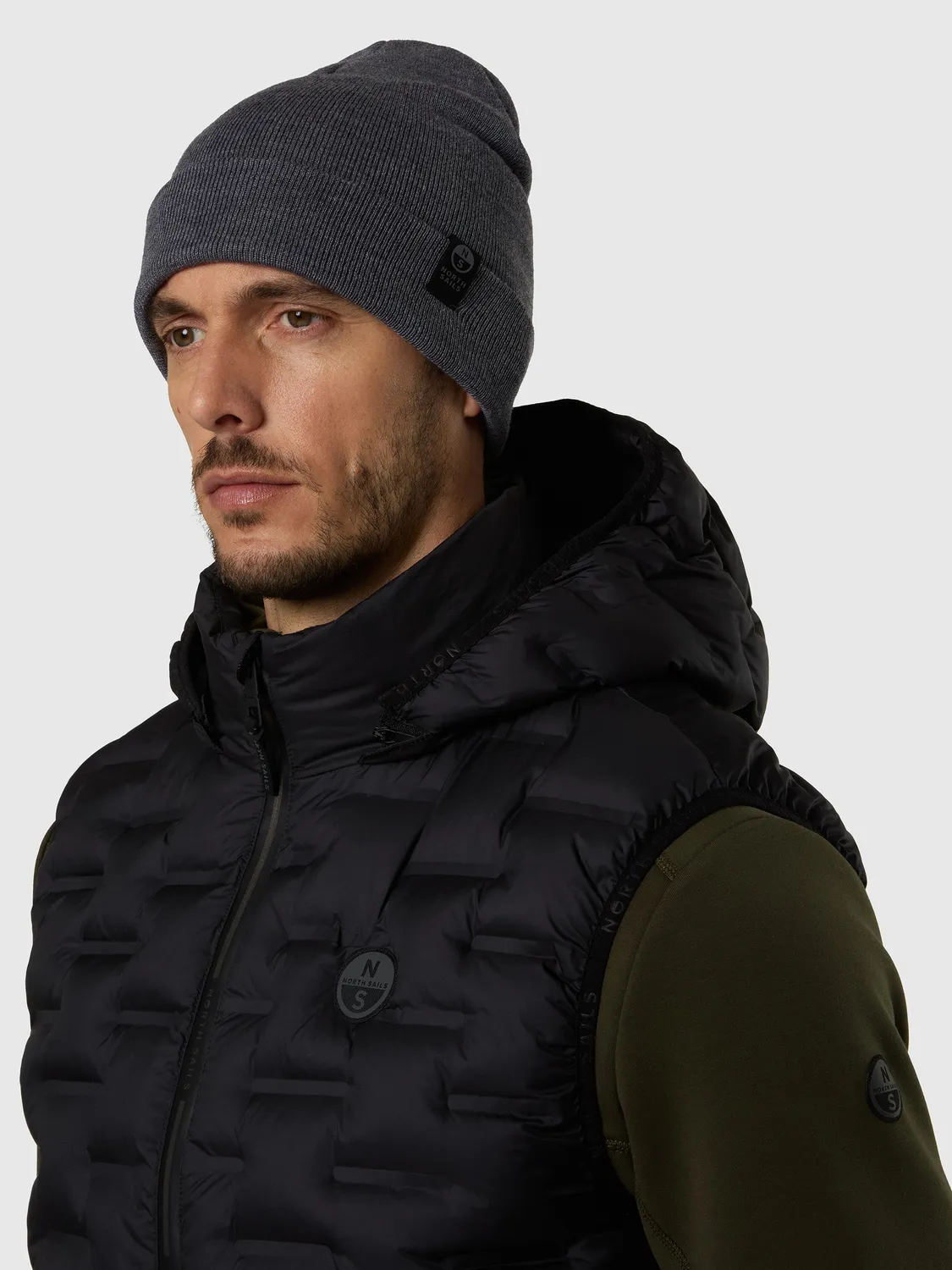 North Sails bonnet maille fine fossil melange OS