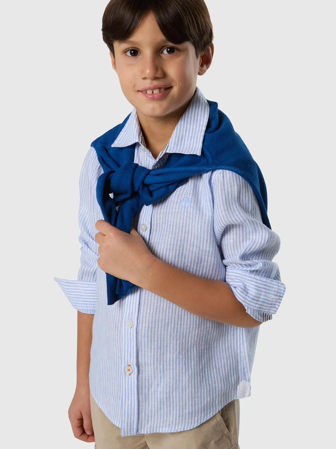North Sails chemise lin rayée manches longues