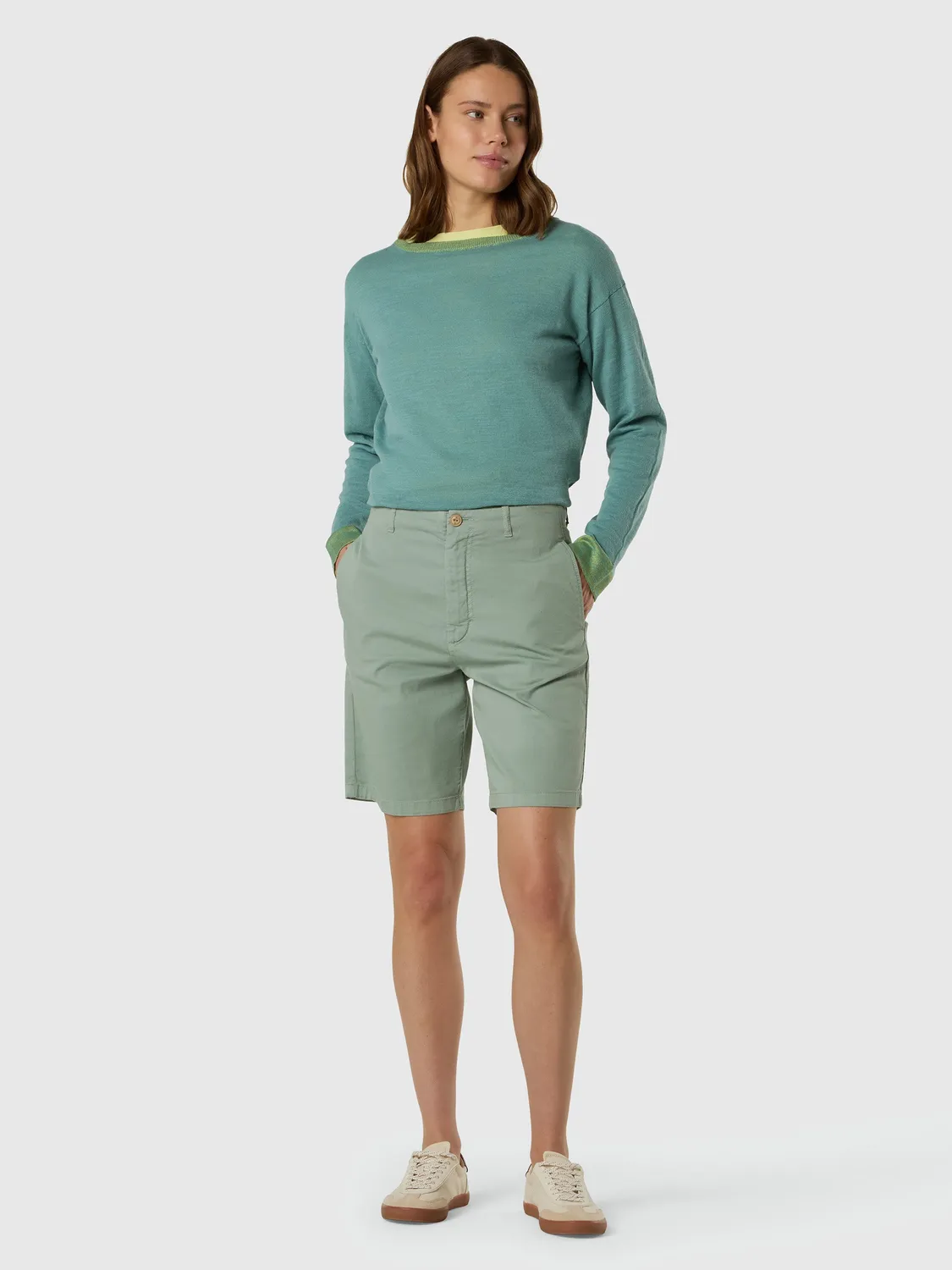 North Sails taille haute short chino slim femme marshmallow
