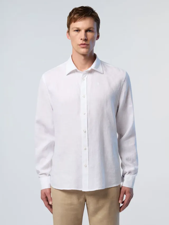 North Sails chemise lin brodée logo homme