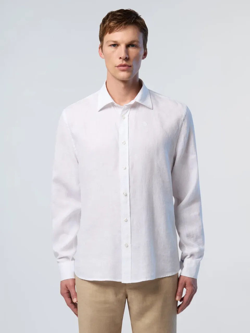 North Sails chemise lin brodée logo homme