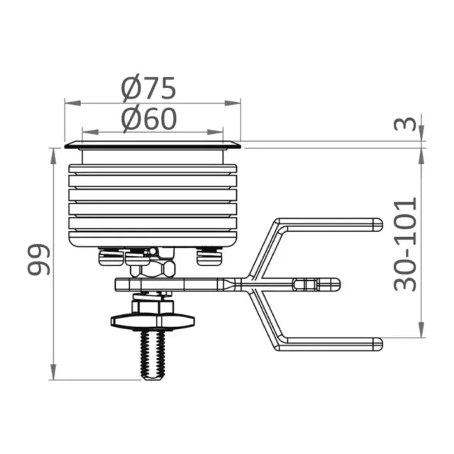 Eclipse MK2 loquet encastrable inox 75 mm lot 5