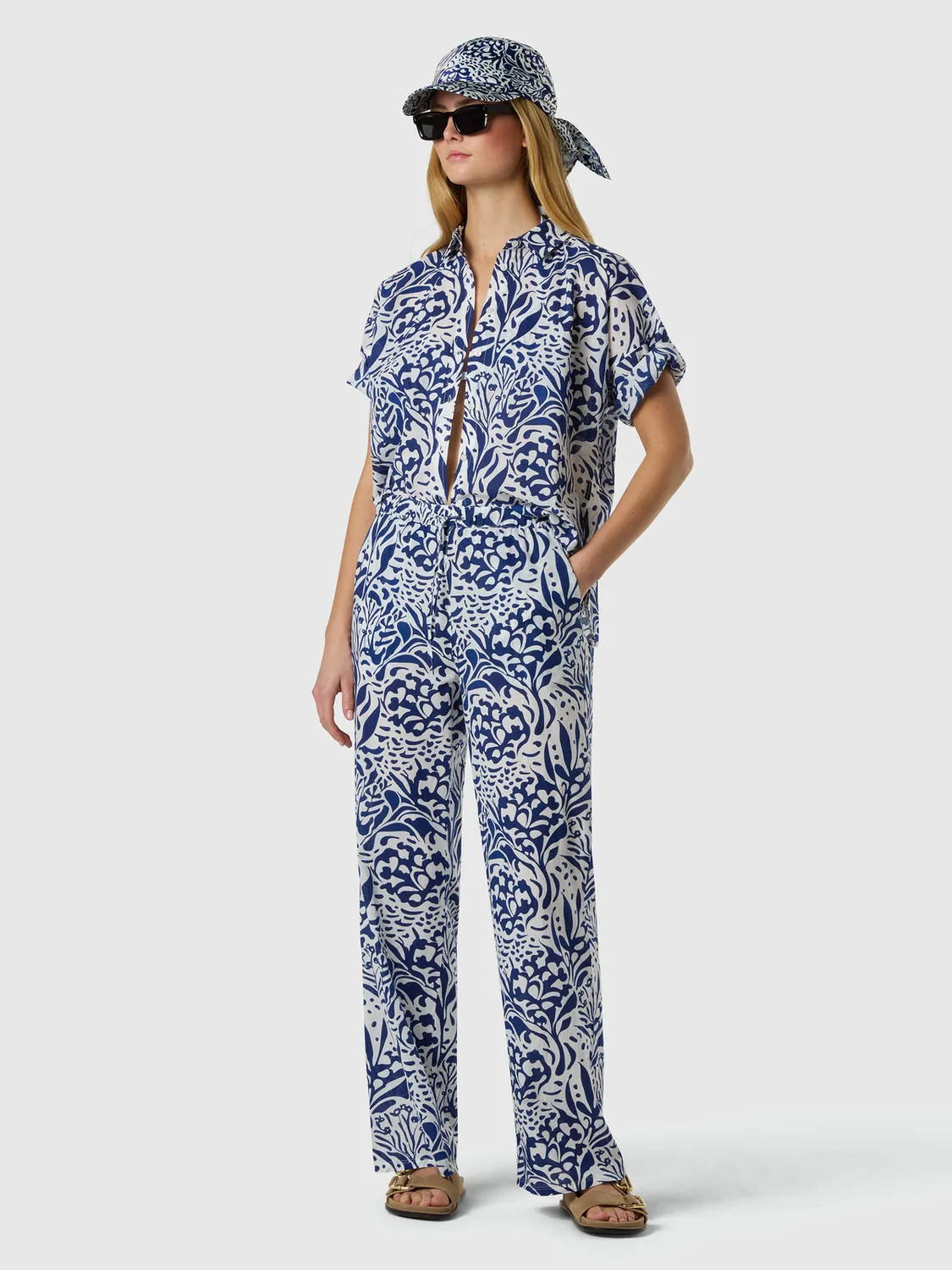 North Sails pantalon mousseline imprimé corail