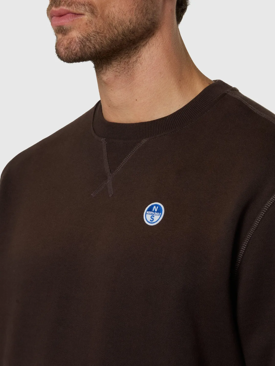 North Sails sweat logo patch espresso homme L