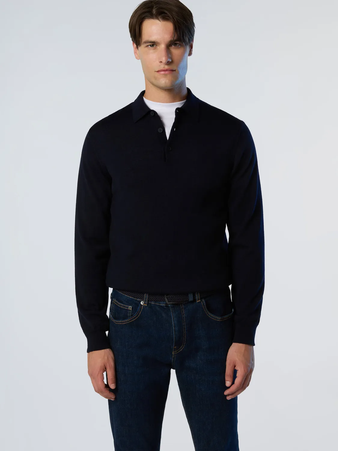 North Sails Merino pull polo laine manches longues