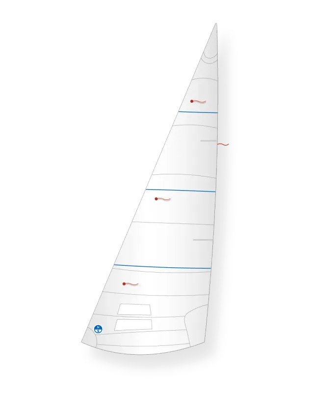 North Sails Yngling APJ-1 foc voile Dacron crosscut