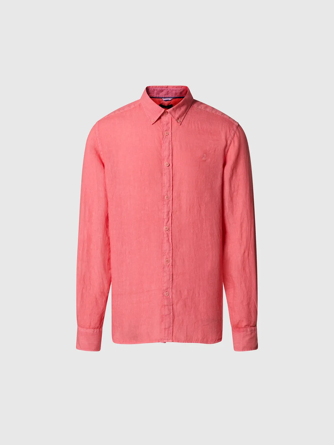 North Sails chemise lin teint en pièce boutons corozo