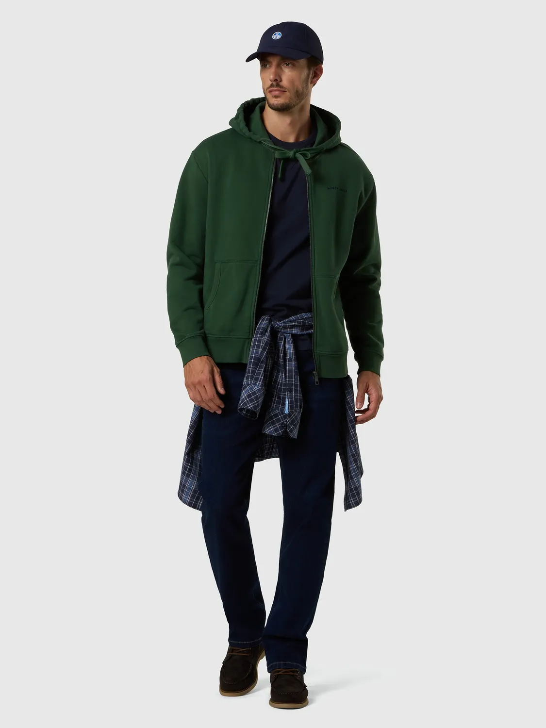 North Sails hoodie délavé capuche rouille coton
