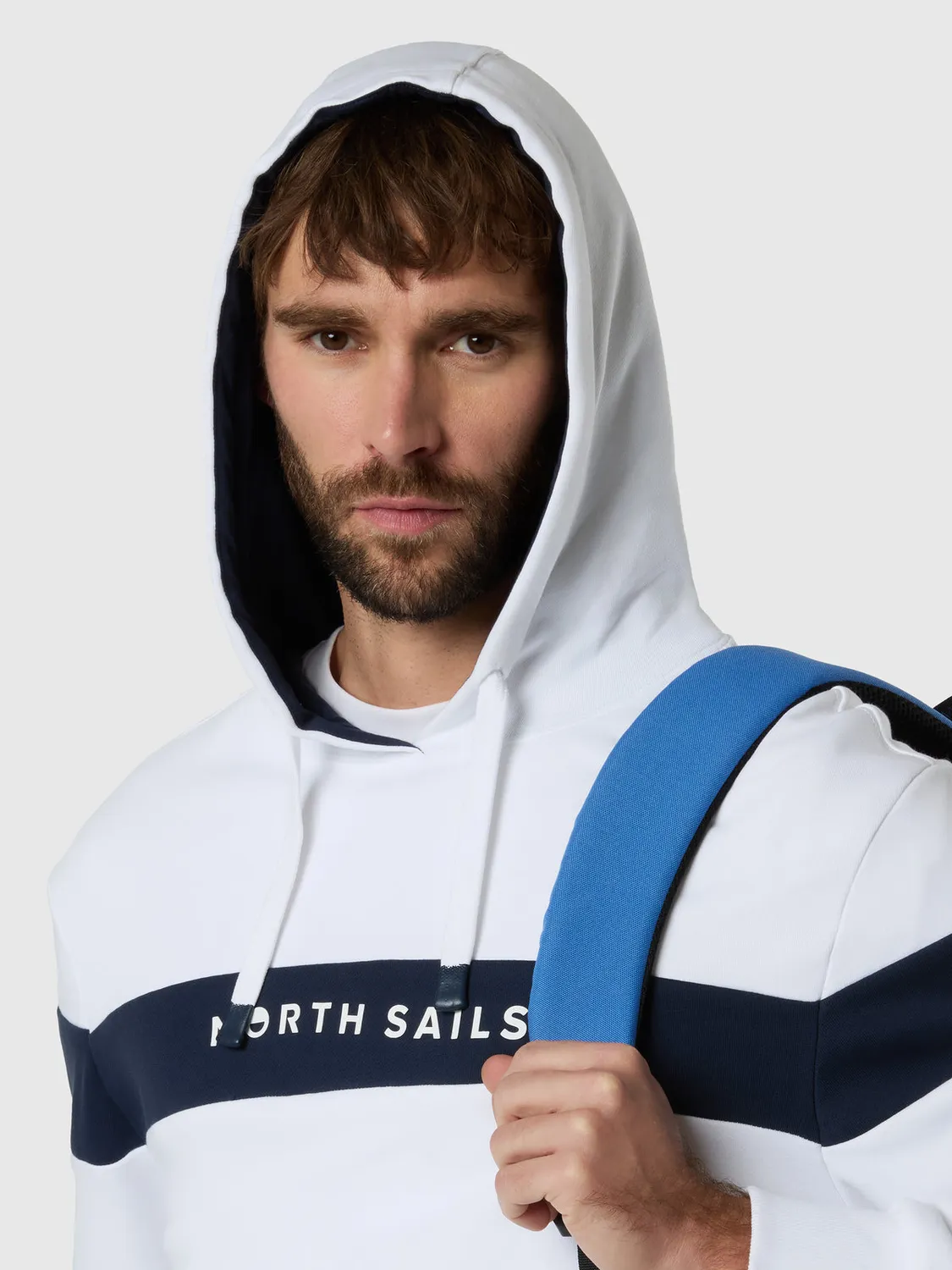 North Sails sweat capuche coton bio bande