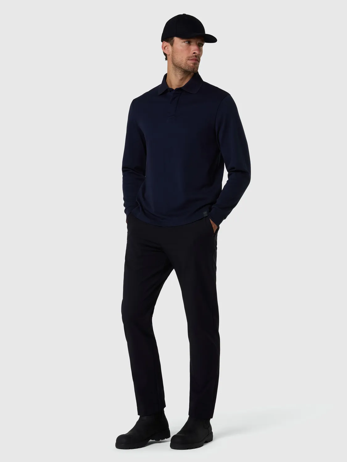 North Sails Interlock polo manches longues bleu marine