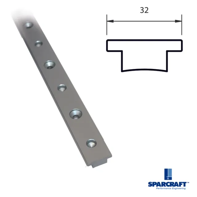 Sparcraft Rail 32x5,5mm 6m anodisé à visser voilier +40 pieds