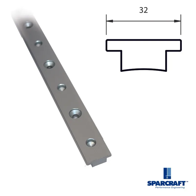 Sparcraft Rail 32x5,5mm 6m anodisé à visser voilier +40 pieds