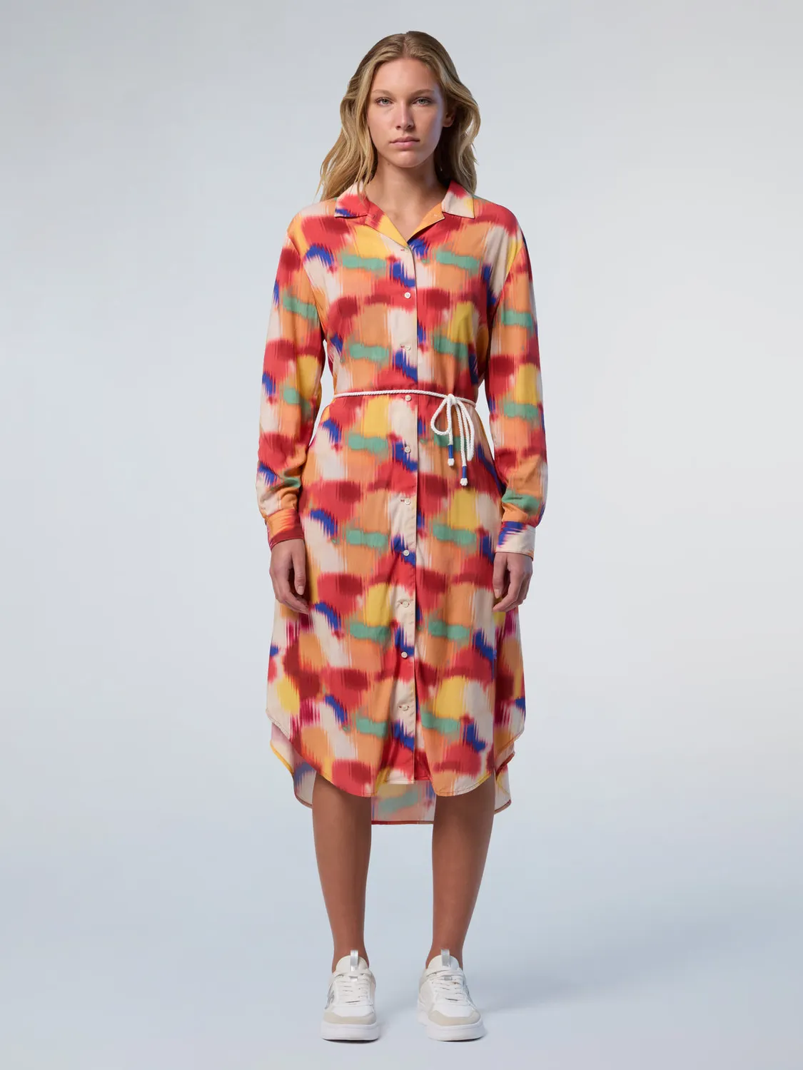 North Sails Ecovero robe midi imprimée ceinture corde