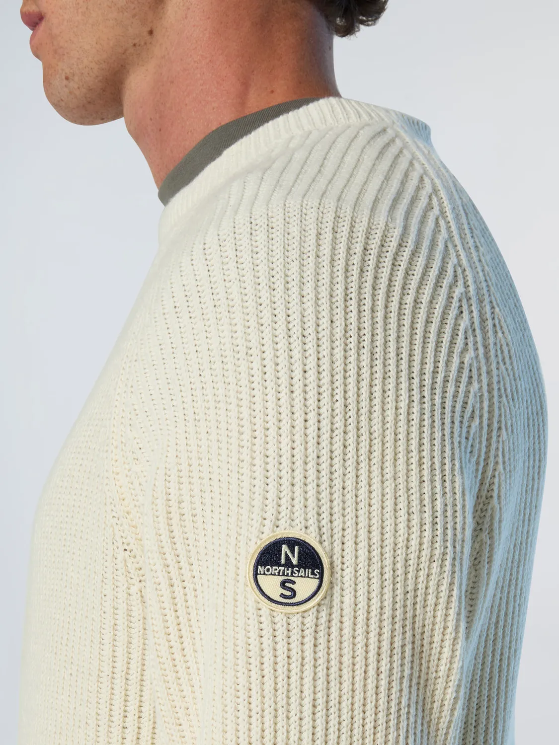 North Sails Fisherman Pull marin col rond laine recyclée
