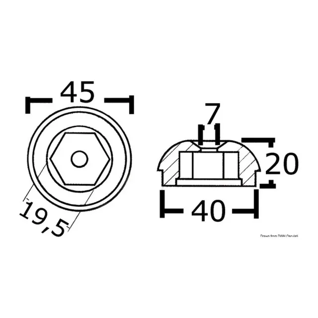 Tecnoseal anode zinc ref 71190A moteur