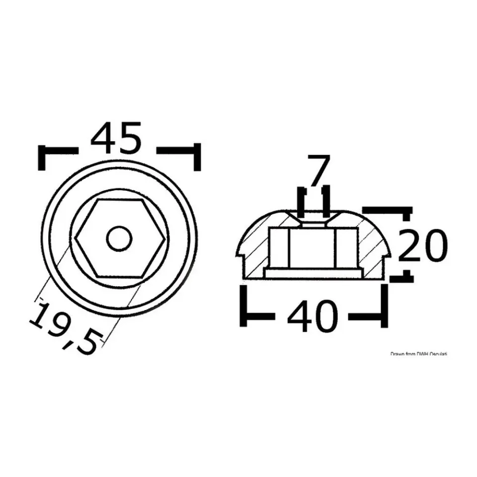 Tecnoseal anode zinc ref 71190A moteur