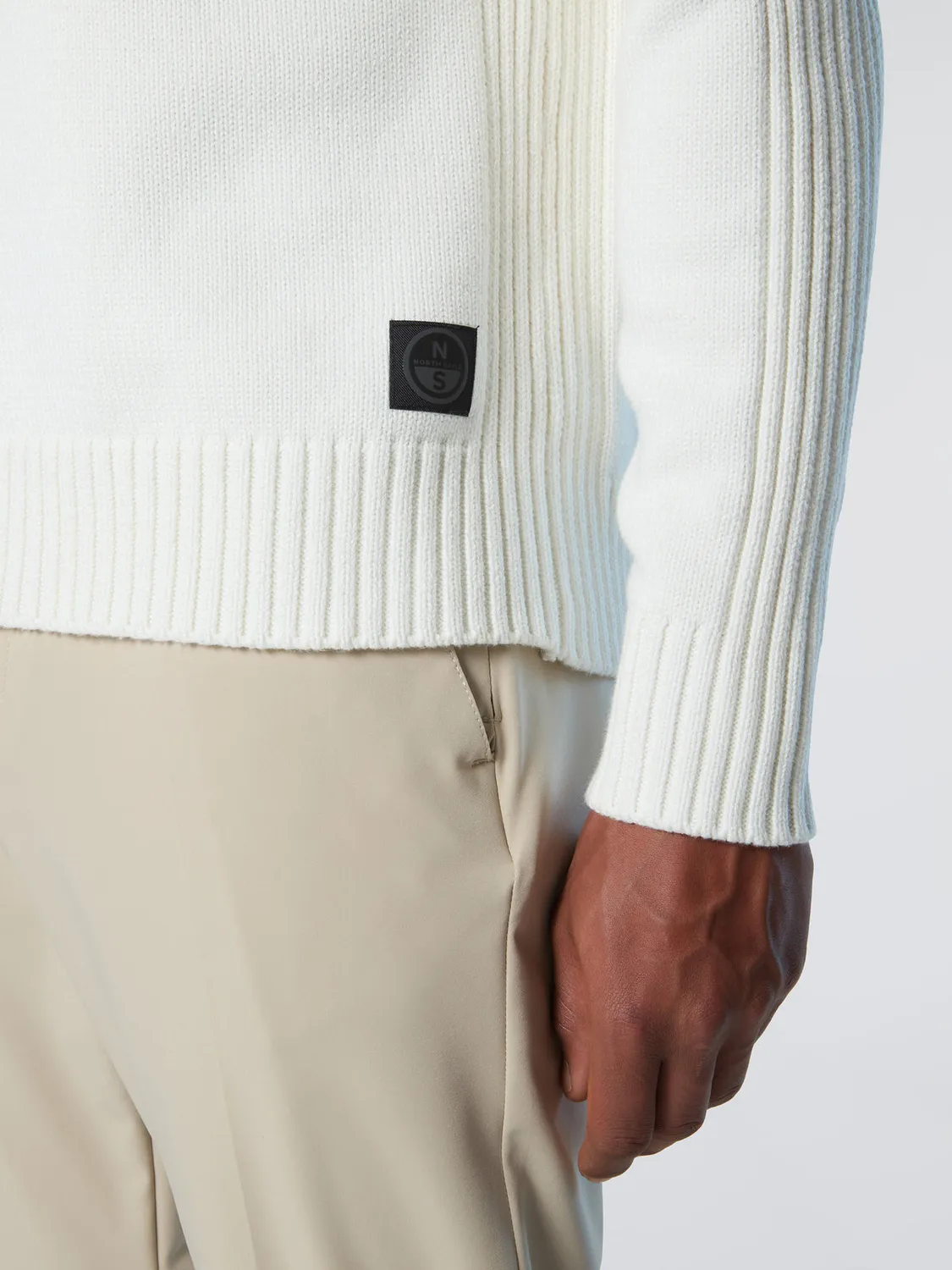 North Sails Pull col rond V coton bio nylon