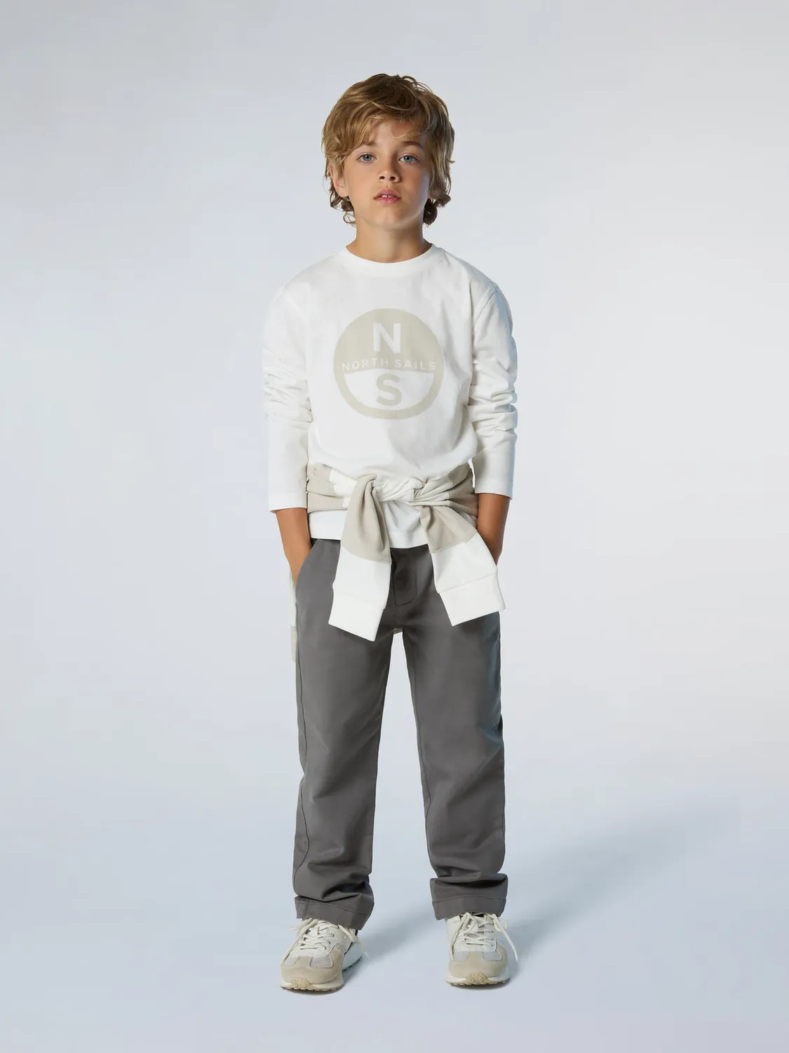 North Sails t-shirt manches longues maxi logo coton bio enfant