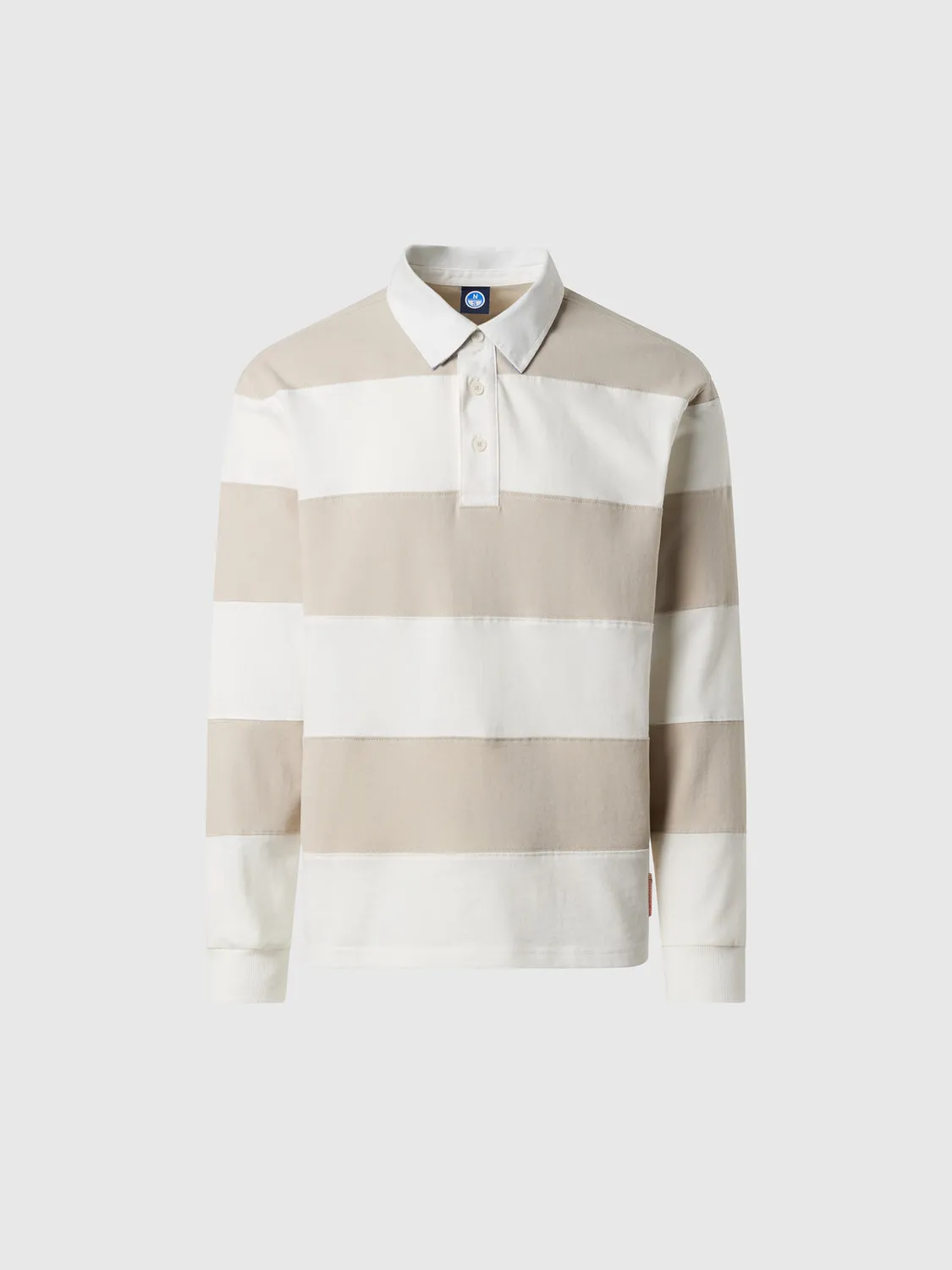North Sails polo rugby rayé manches longues coton bio