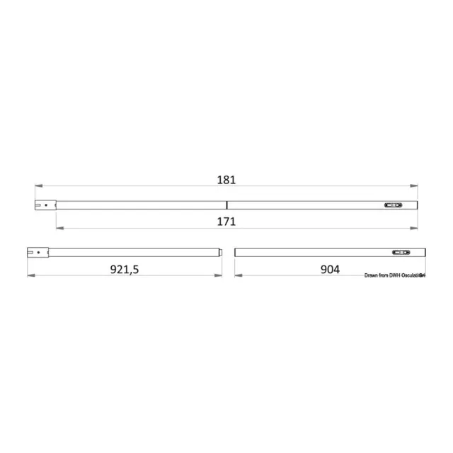 easysea bimini 90/181 cm perche carbone amovible taud