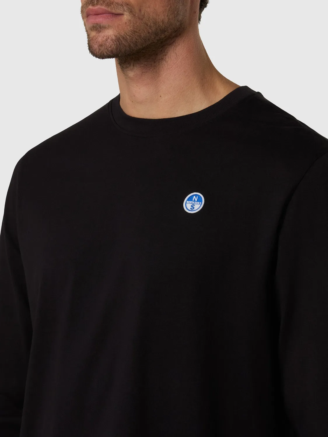 North Sails T-shirt manches longues patch gris anthracite