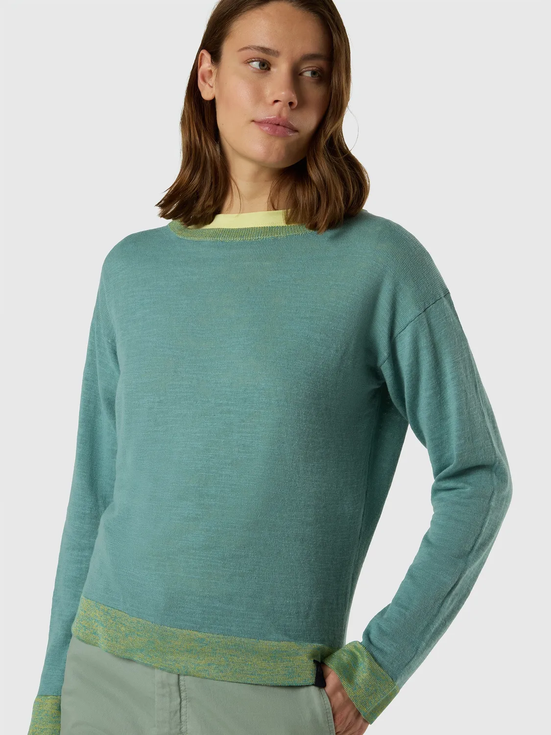North Sails pull col bateau femme vert iceberg