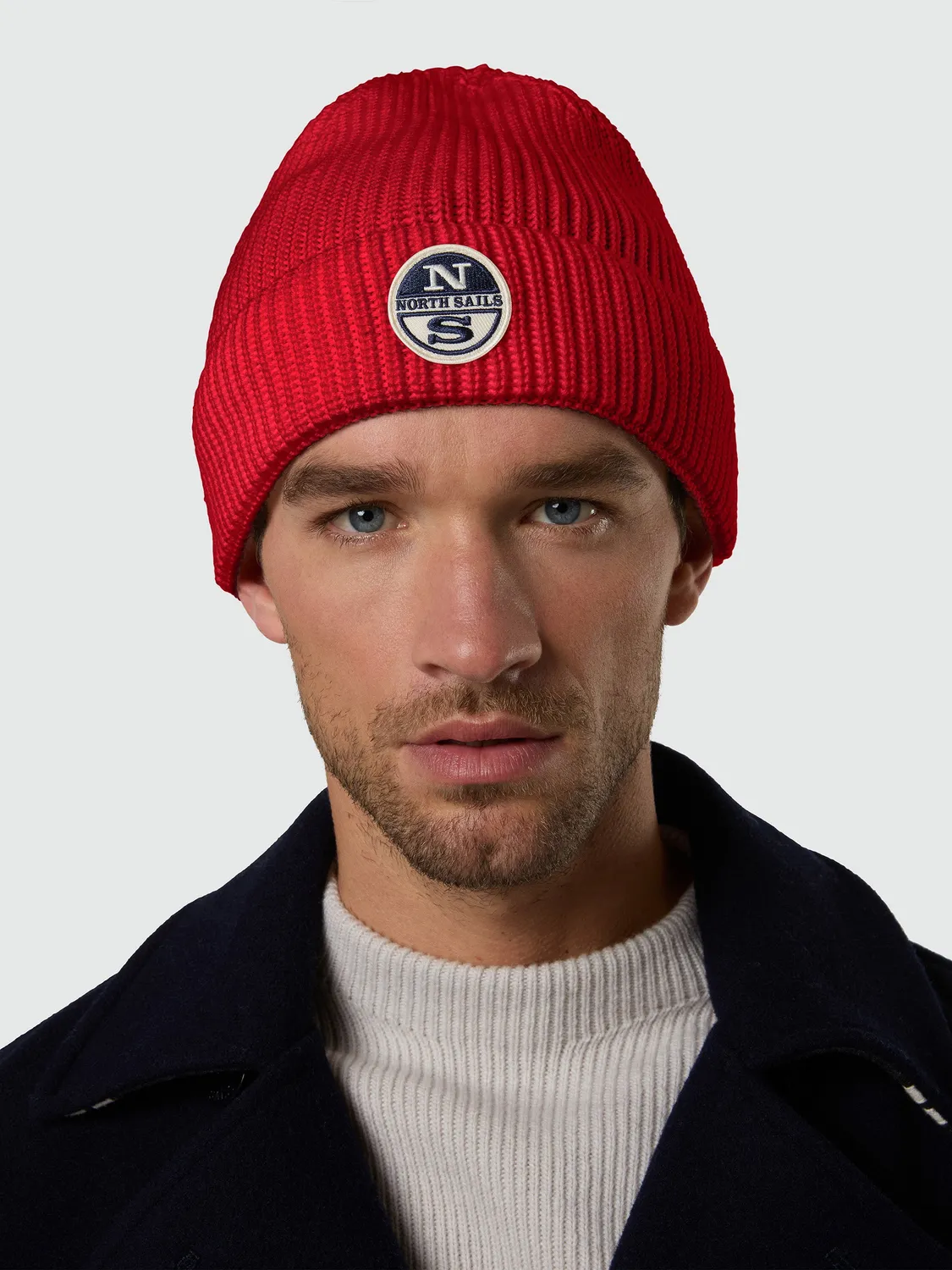 North Sails Beanie bonnet brodé white onyx