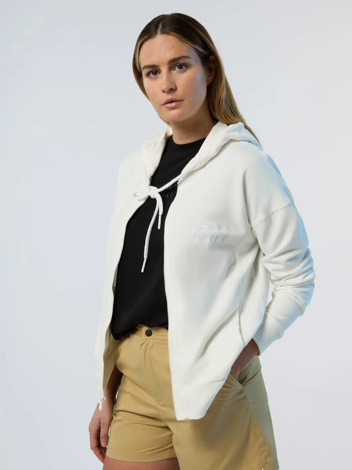 North Sails Eco Fleece sweat zippé femme rose coton bio
