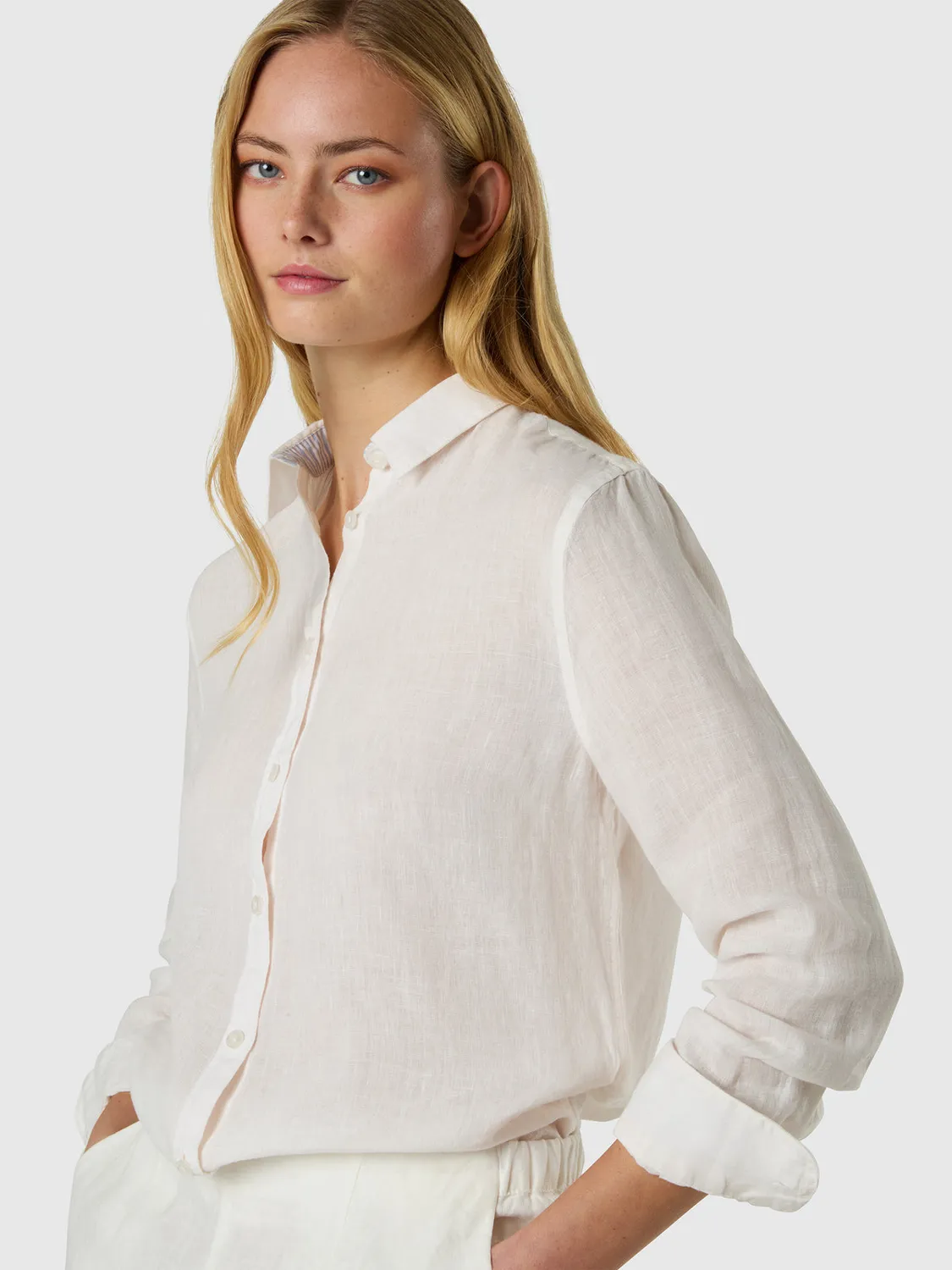 North Sails chemise lin homme logo brodé