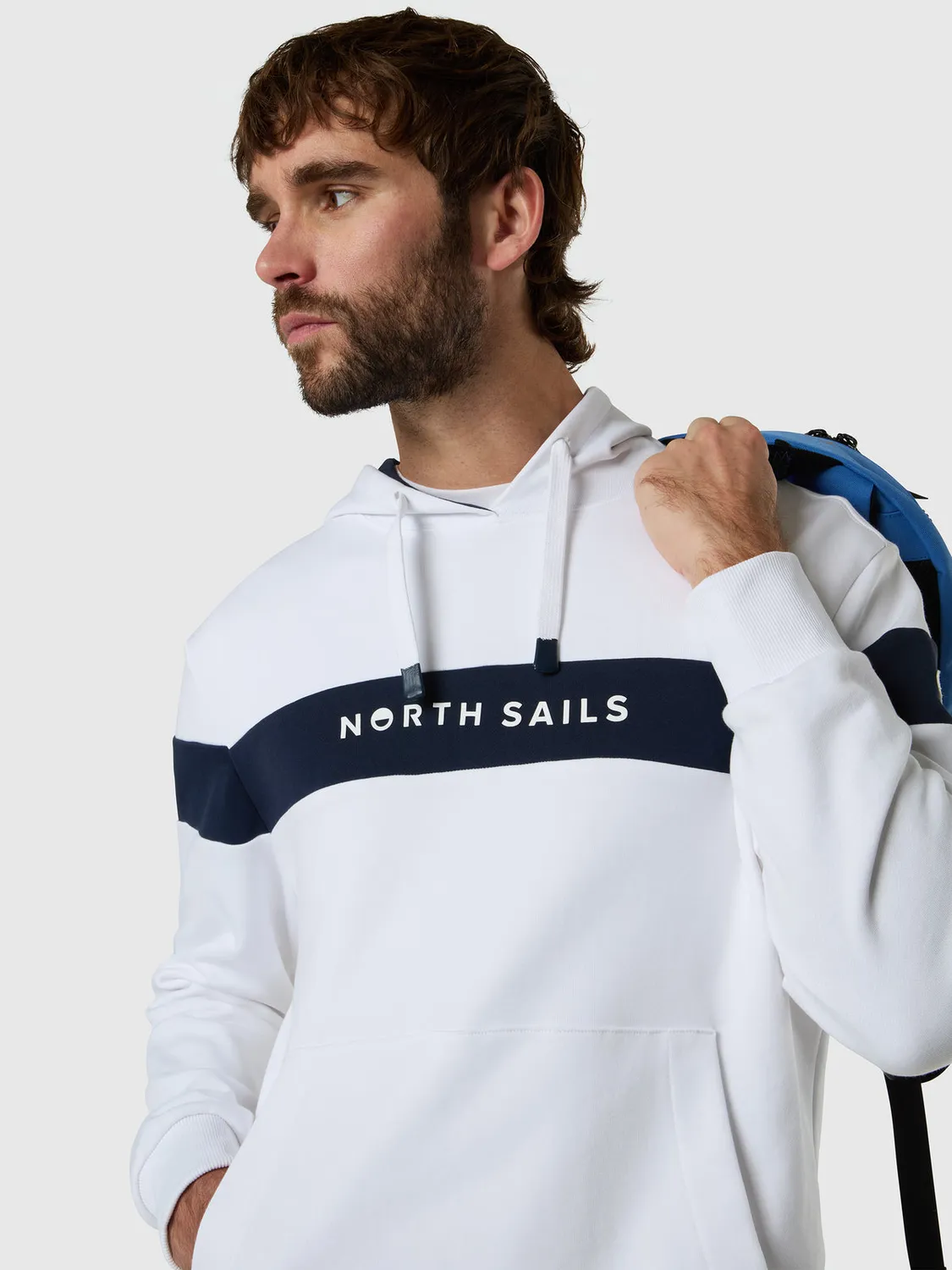 North Sails sweat capuche coton bio bande