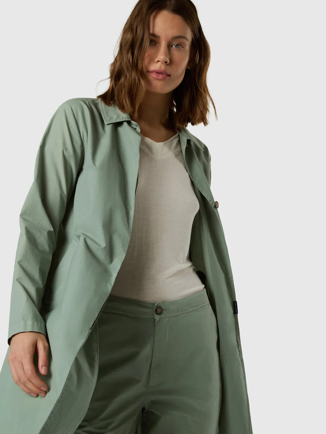 North Sails Peachskin trench mi-long coton bio