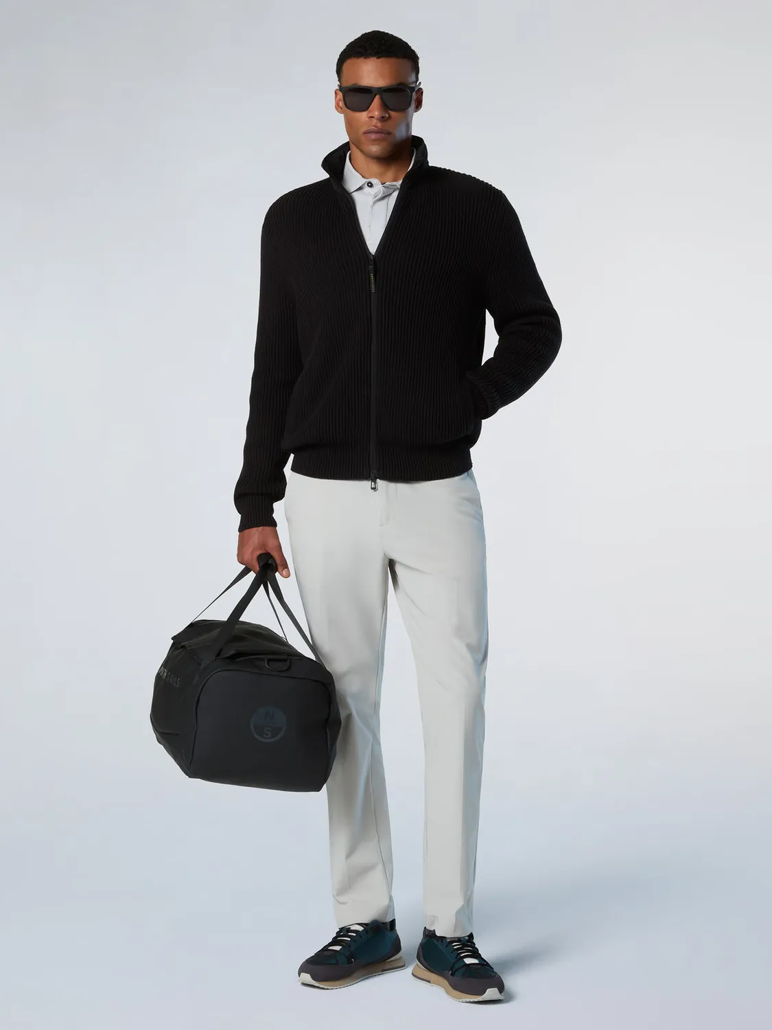 North Sails sweat zippé capuche coton bio homme gris