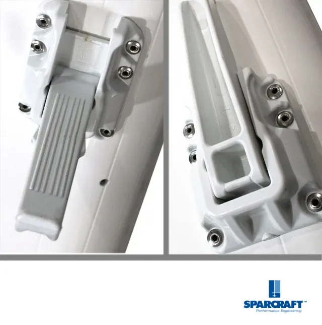 Sparcraft Marche de mât pliante blanche sans rivets