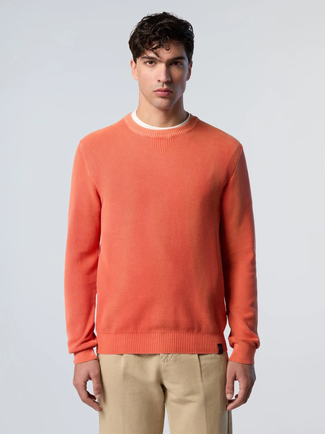 North Sails pull col rond maille nid abeille coton bio