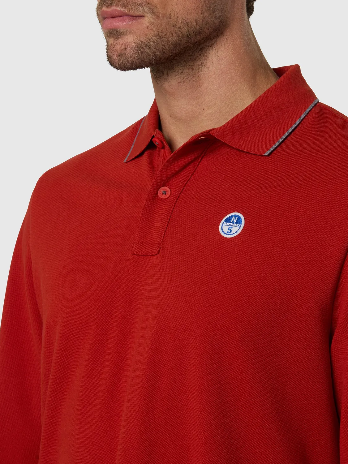 North Sails Polo manches longues homme logo patch coton