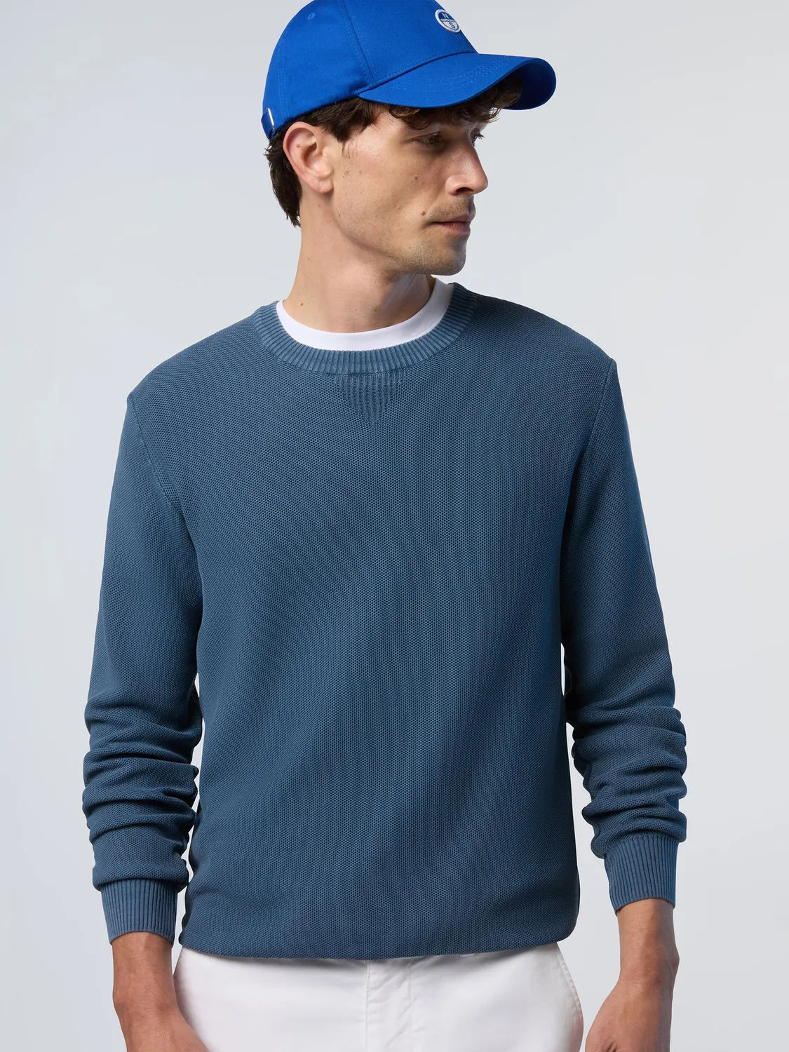 North Sails Honeycomb pull col rond homme denim