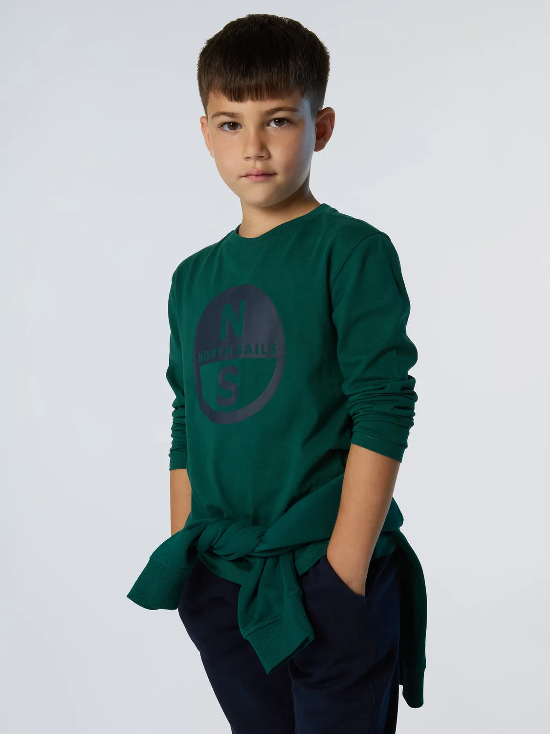 North Sails t-shirt manches longues maxi logo coton bio enfant