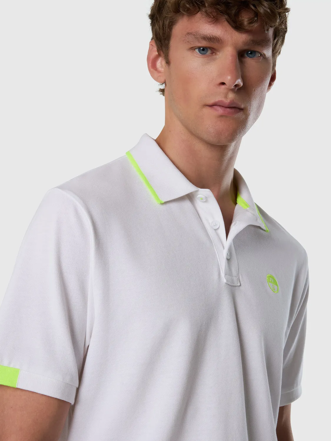 North Sails polo piqué coton bio accents néon homme