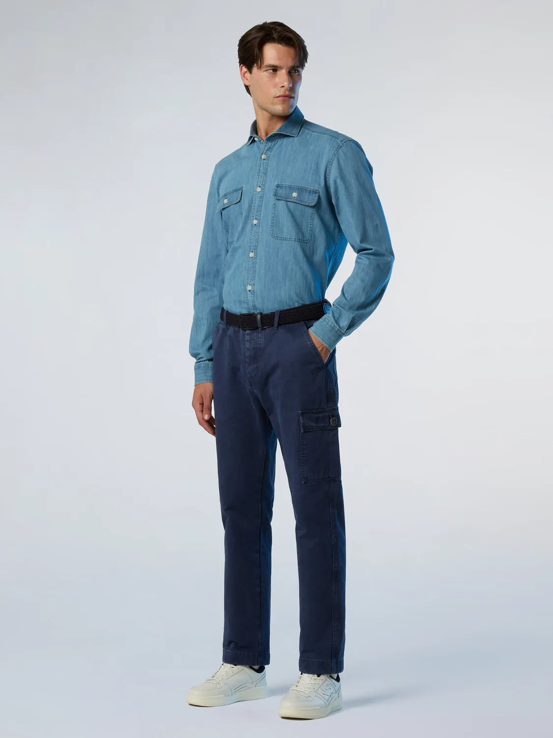 North Sails Light chemise denim léger patch poitrine