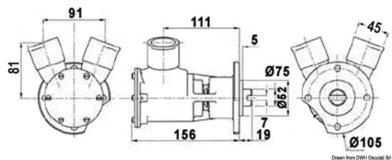 Nauco 242437 pompe bronze moteur à turbine
