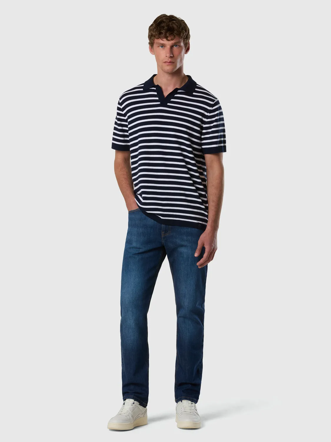 North Sails polo rayé coton bio sans boutons
