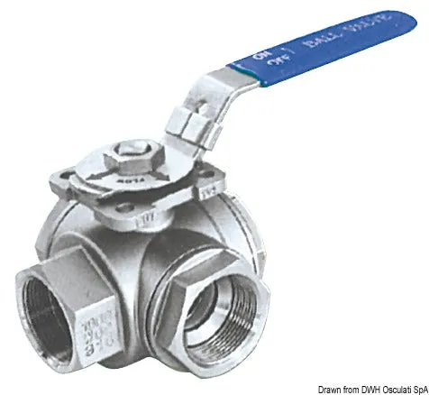 Osculati vanne 3 voies inox 1"1/4 AISI 316