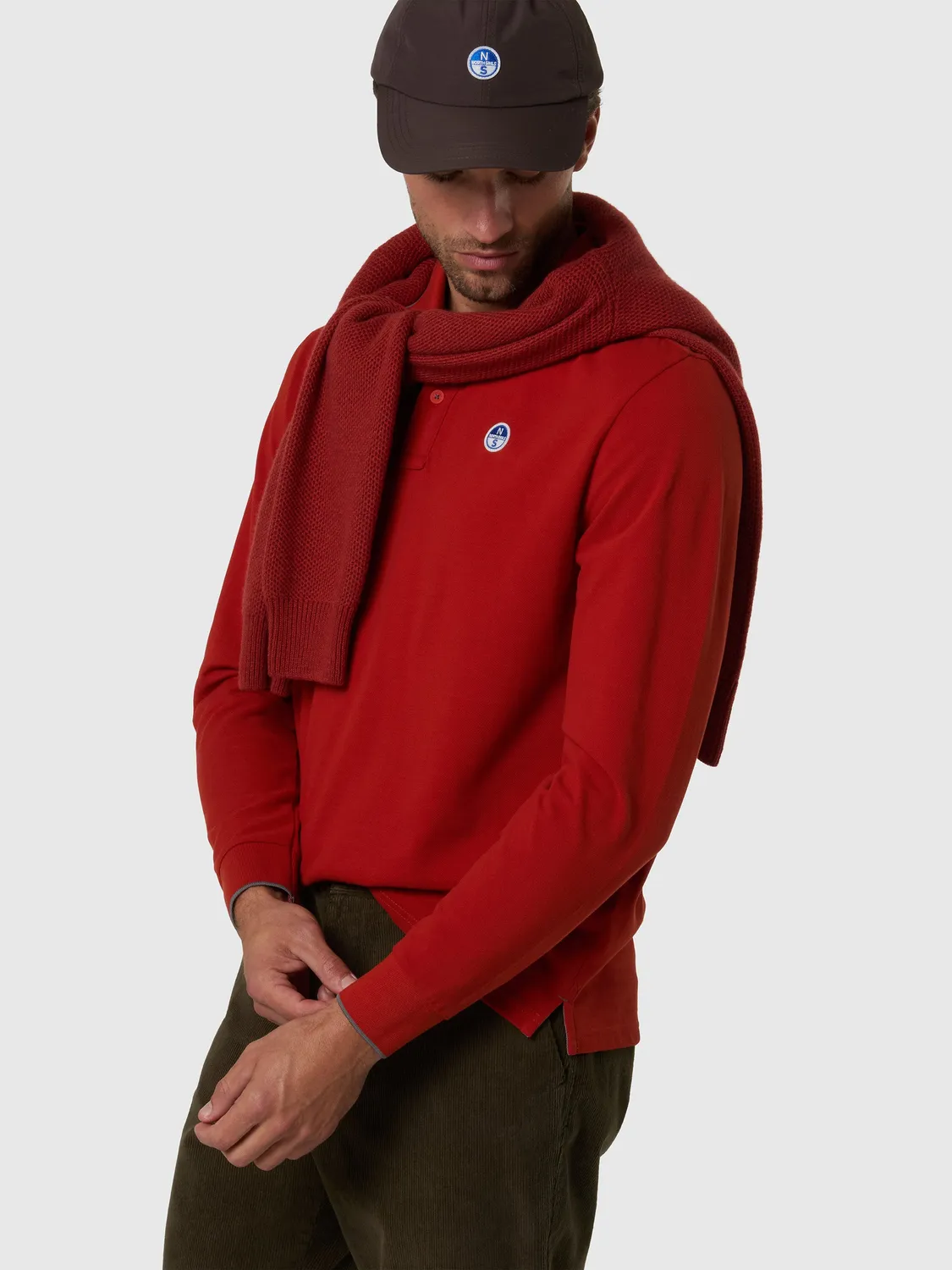 North Sails Polo manches longues homme logo patch coton