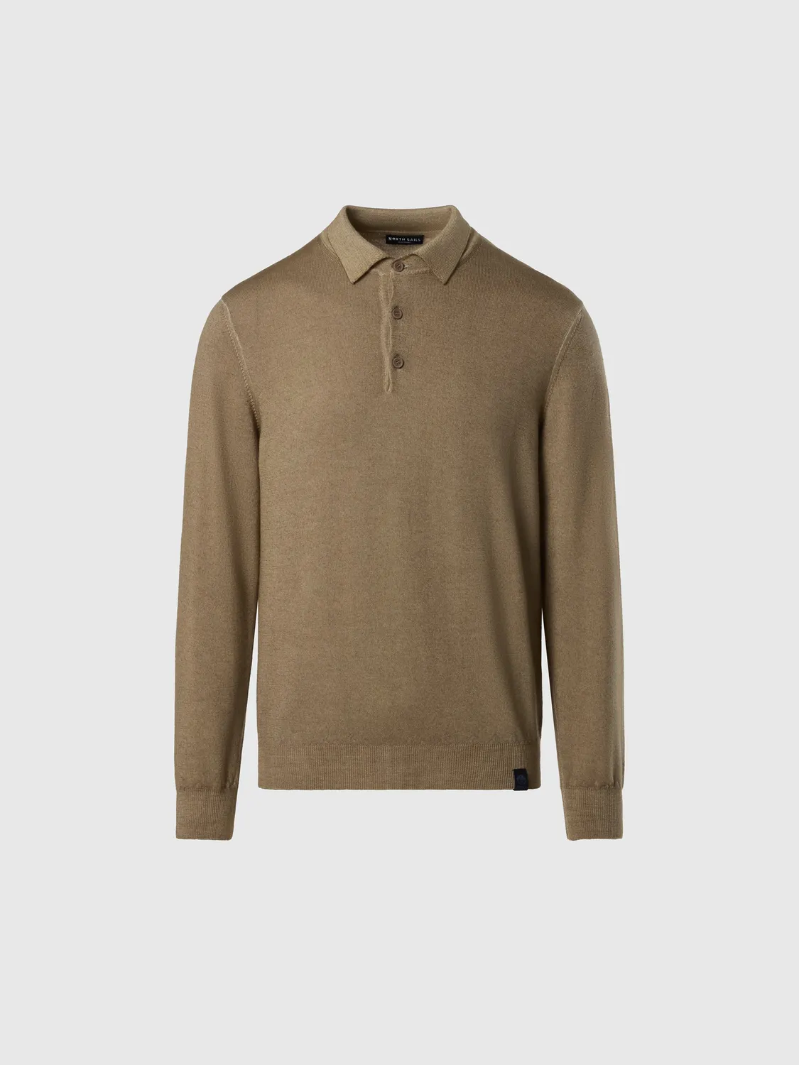 North Sails pull polo mérinos lavé homme chino beige