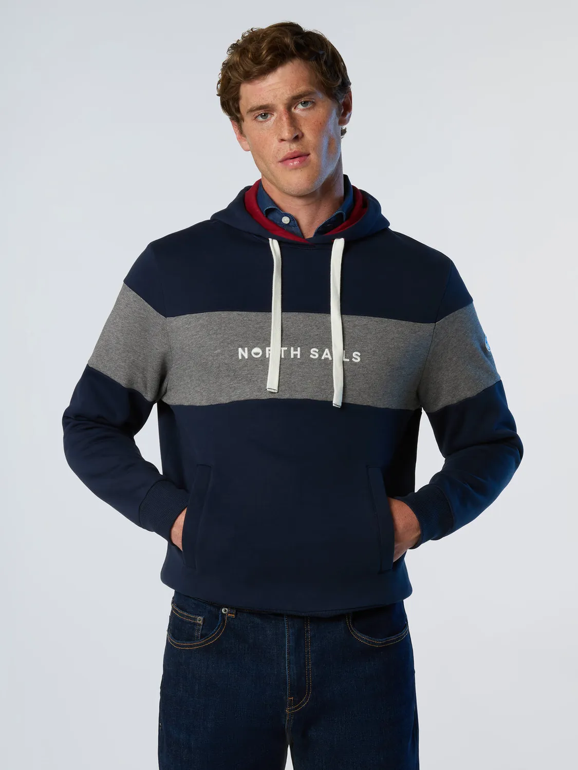 North Sails maxi stripe hoodie coton bio rayé