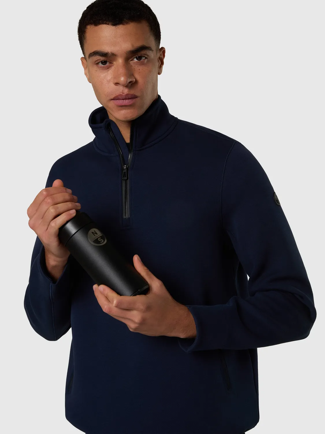 North Sails Scuba sweat demi-zip piqué bleu marine