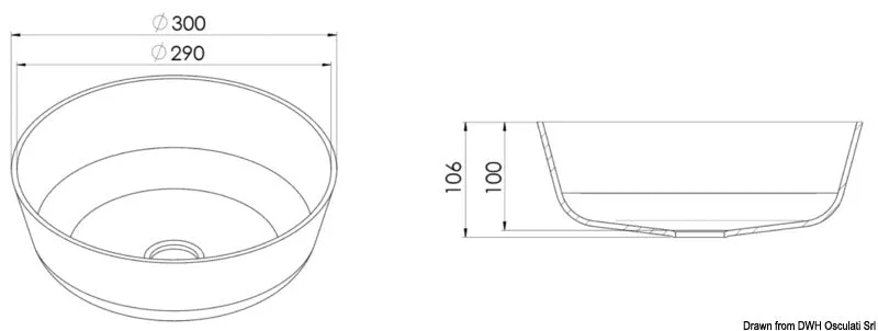 Osculati vasque ronde Ø 300 mm Ocritech blanche mate