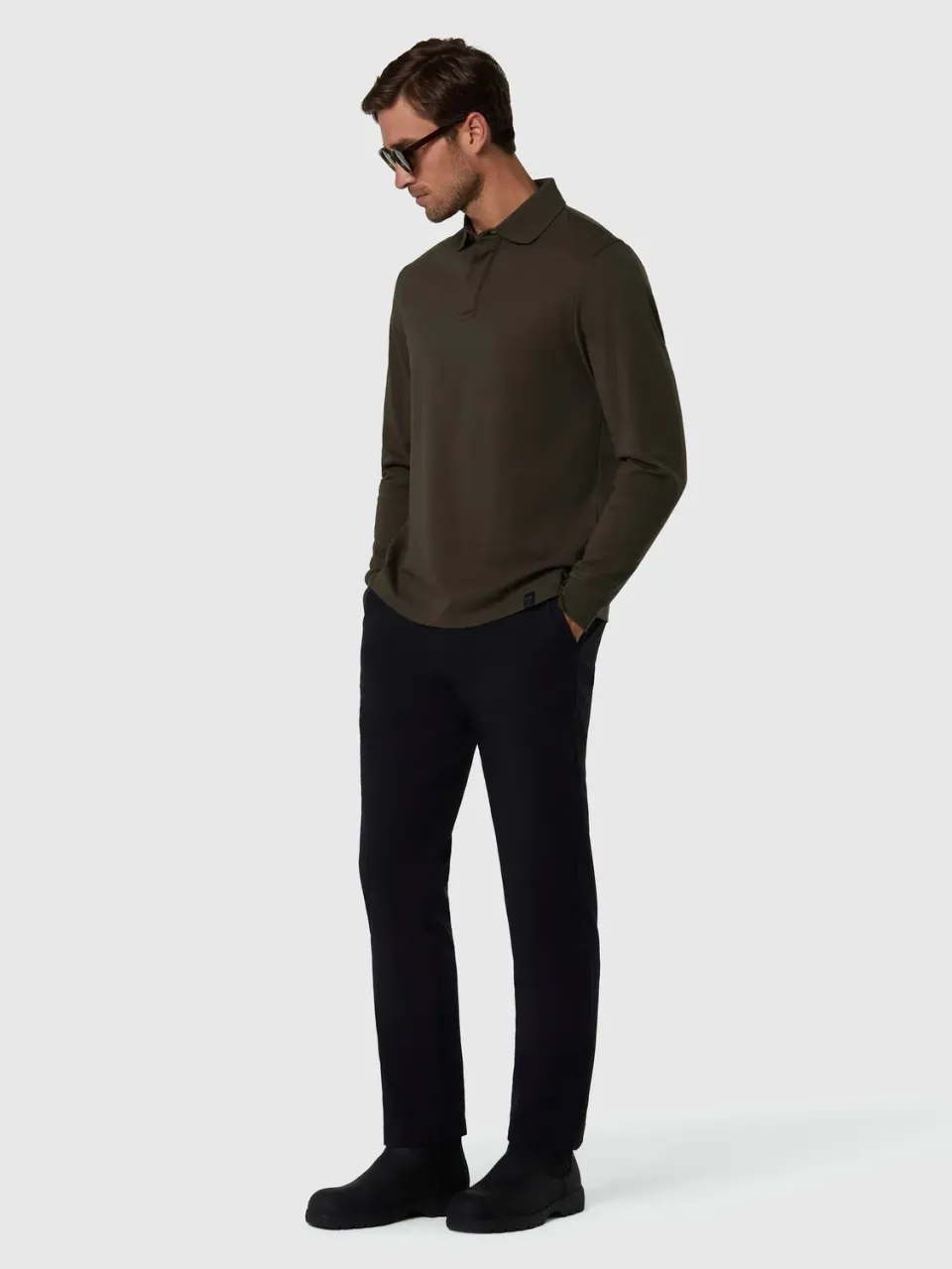 North Sails Interlock polo manches longues bleu marine