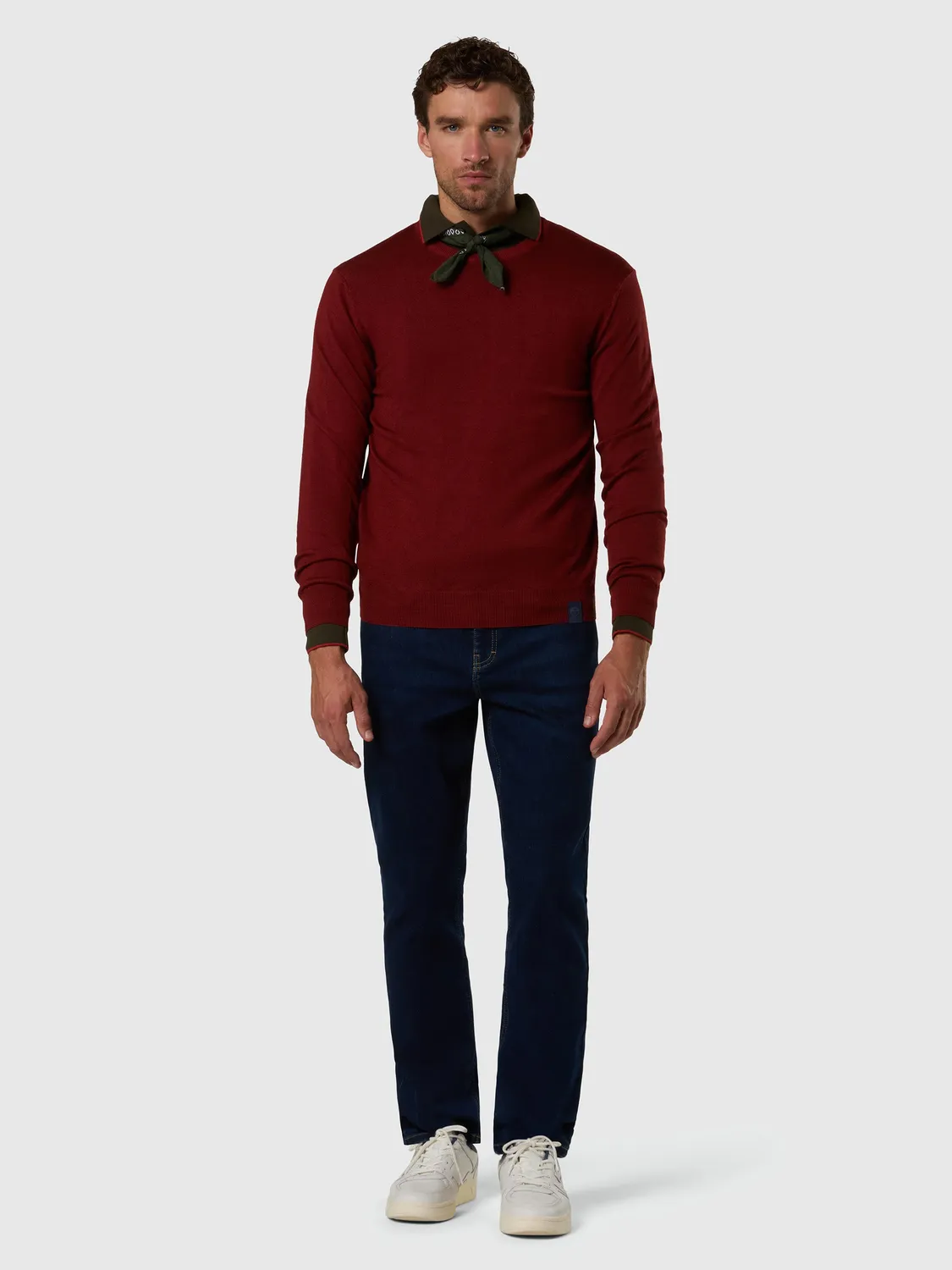 North Sails Washed Merino pull laine beige chino